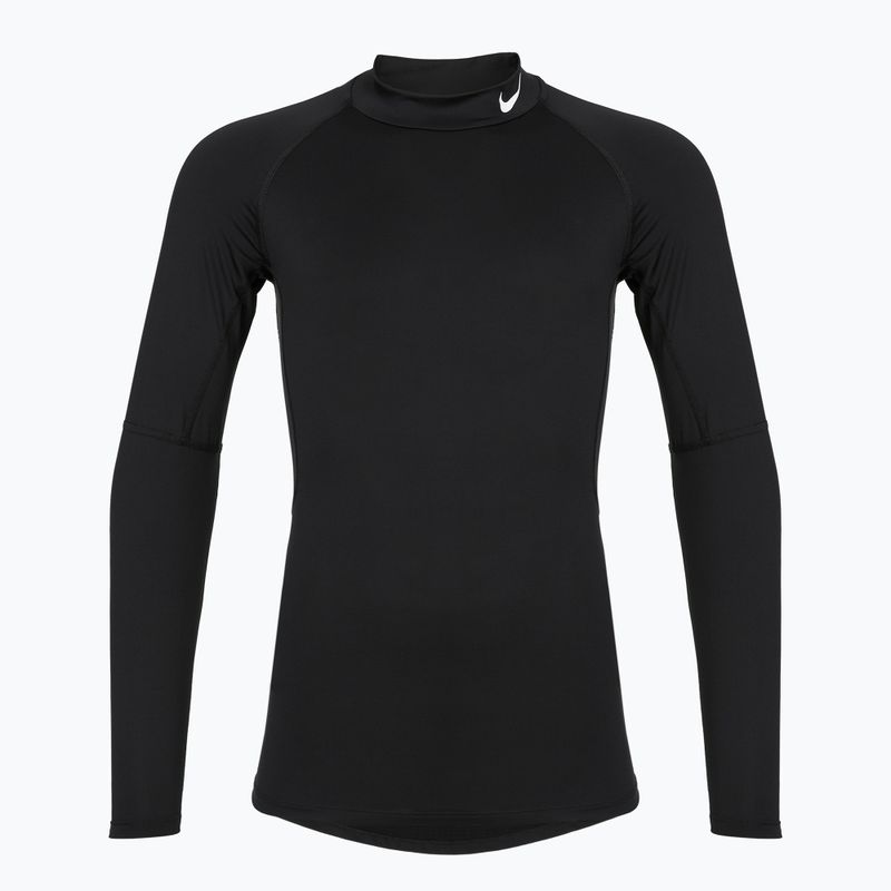Uomo Nike Pro Dri-Fit Mock-Neck manica lunga da allenamento nero/bianco 6