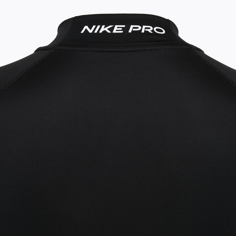 Uomo Nike Pro Dri-Fit Mock-Neck manica lunga da allenamento nero/bianco 9