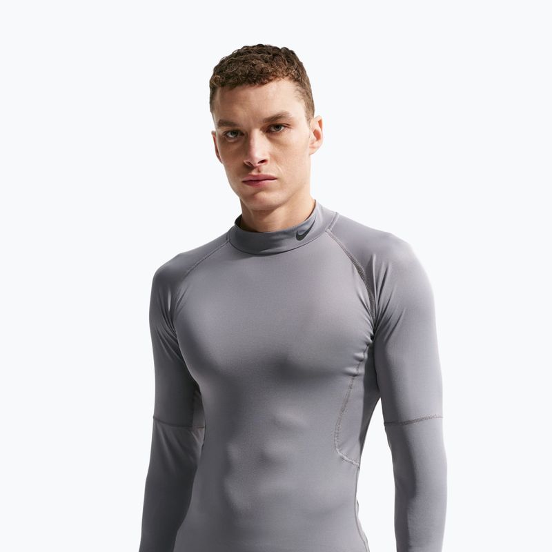 Longsleeve da allenamento da uomo Nike Pro Dri-Fit Mock-Neck smoke grey/black 4