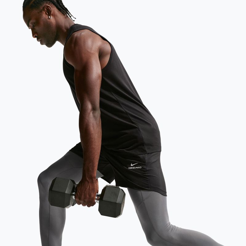 Leggings da allenamento uomo Nike Pro Dri-Fit Tight Fitness smoke grey/black 6