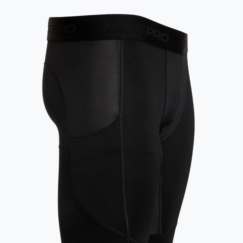 Leggings da allenamento da uomo Nike Pro Warm nero/bianco 3