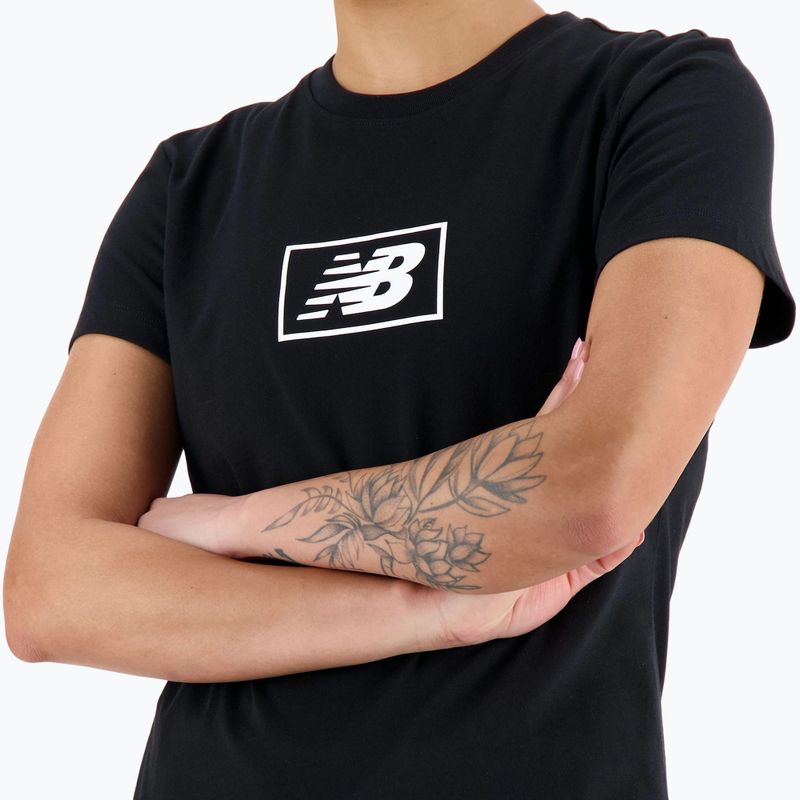 Maglia di cotone New Balance Essentials da donna, nero 3