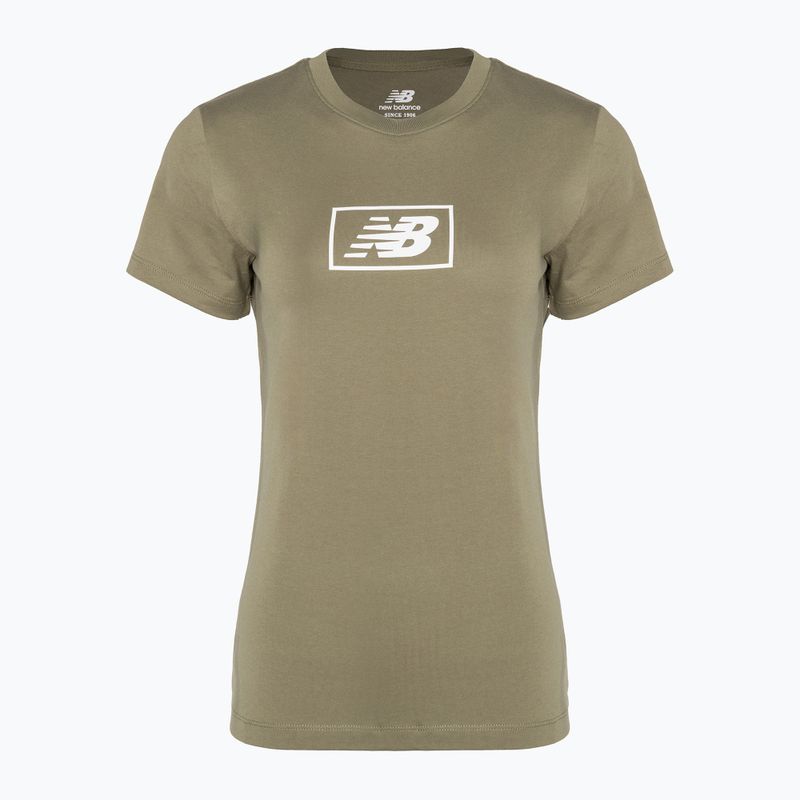 Maglia di cotone New Balance Essentials da donna, verde 4