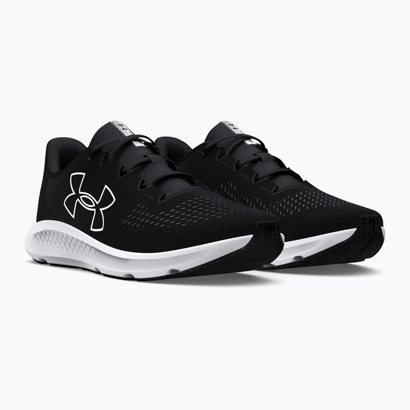 Under Armour Charged Pursuit 3 Big Logo nero/nero/bianco scarpe da corsa da uomo 10