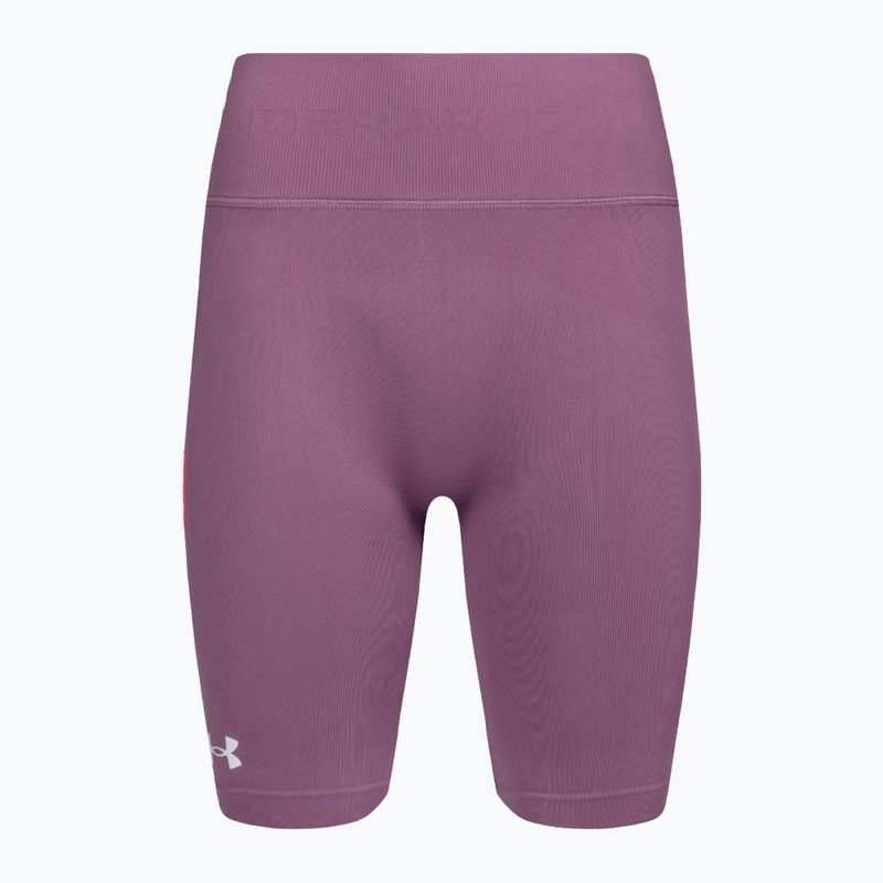 Pantaloncini da allenamento Under Armour Train Seamless da donna, viola scuro/bianco 5