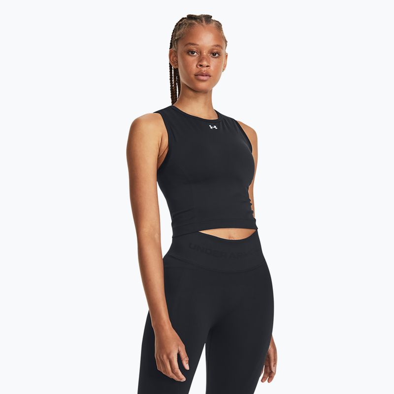 Canotta Under Armour Vanish Seamless nero/bianco da donna per l'allenamento