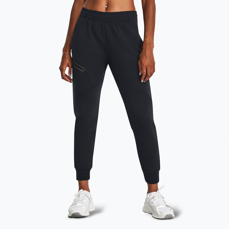 Pantaloni Under Armour Unstoppable Fleece Jogger donna nero/nero