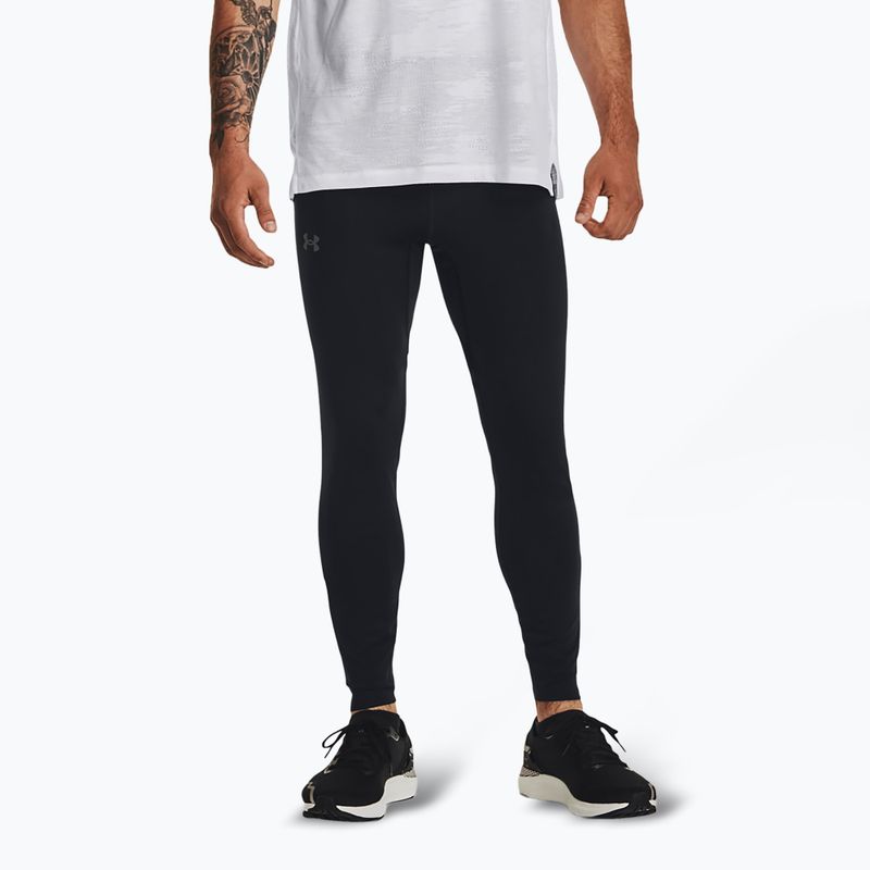 Leggings da corsa Under Armour Qualifier Elite da uomo nero/acciaio/riflettente