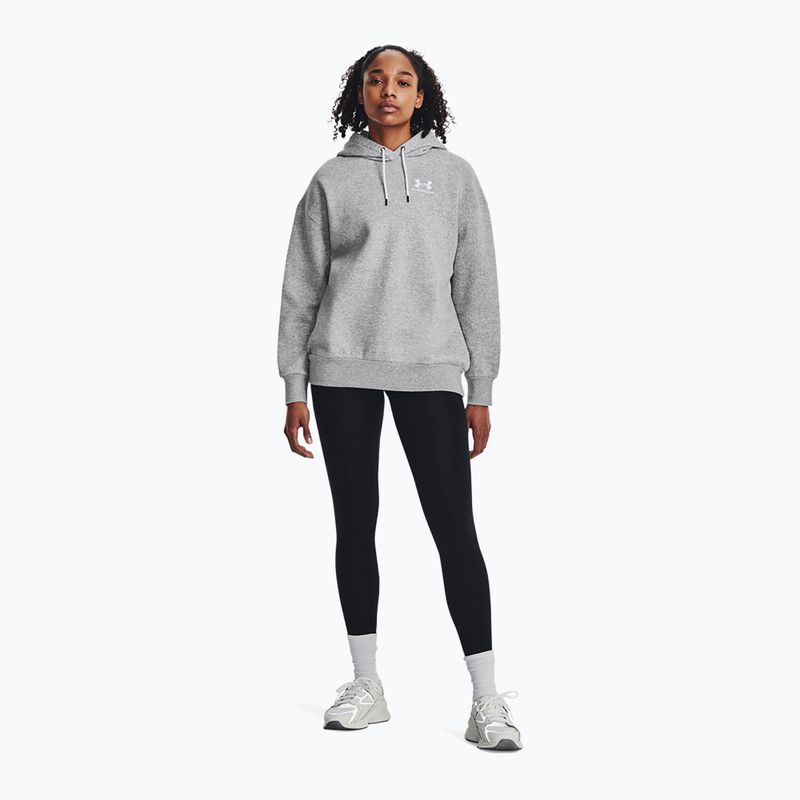 Felpa donna Under Armour Icon Fleece Hoodie mod gray light heather/white 2