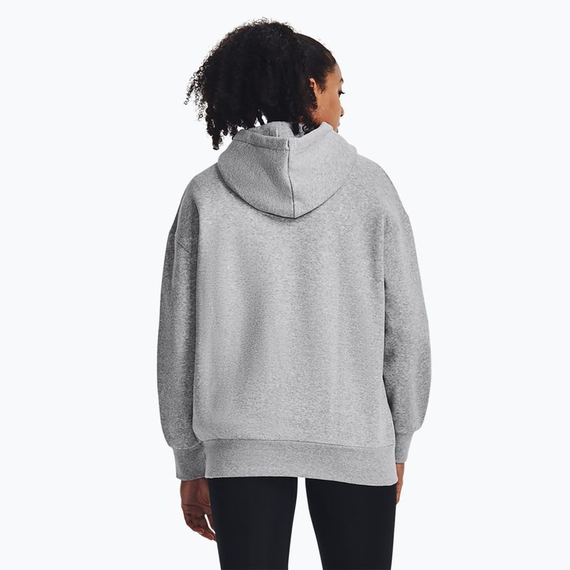 Felpa donna Under Armour Icon Fleece Hoodie mod gray light heather/white 3