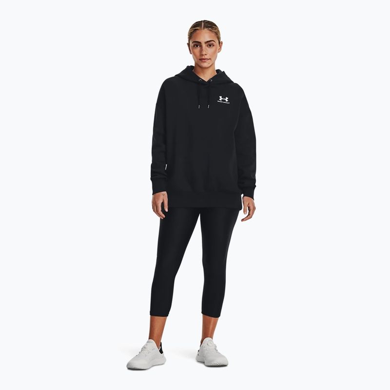 Felpa da donna Under Armour Icon Fleece con cappuccio nero/bianco 2