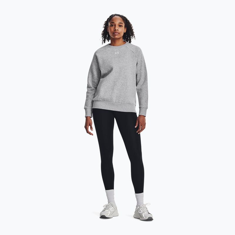 Felpa donna Under Armour Rival Fleece Crew mod gray light heather/white 2