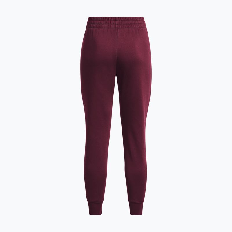 Pantaloni da allenamento Under Armour Rival Fleece da donna marrone scuro/bianco 6