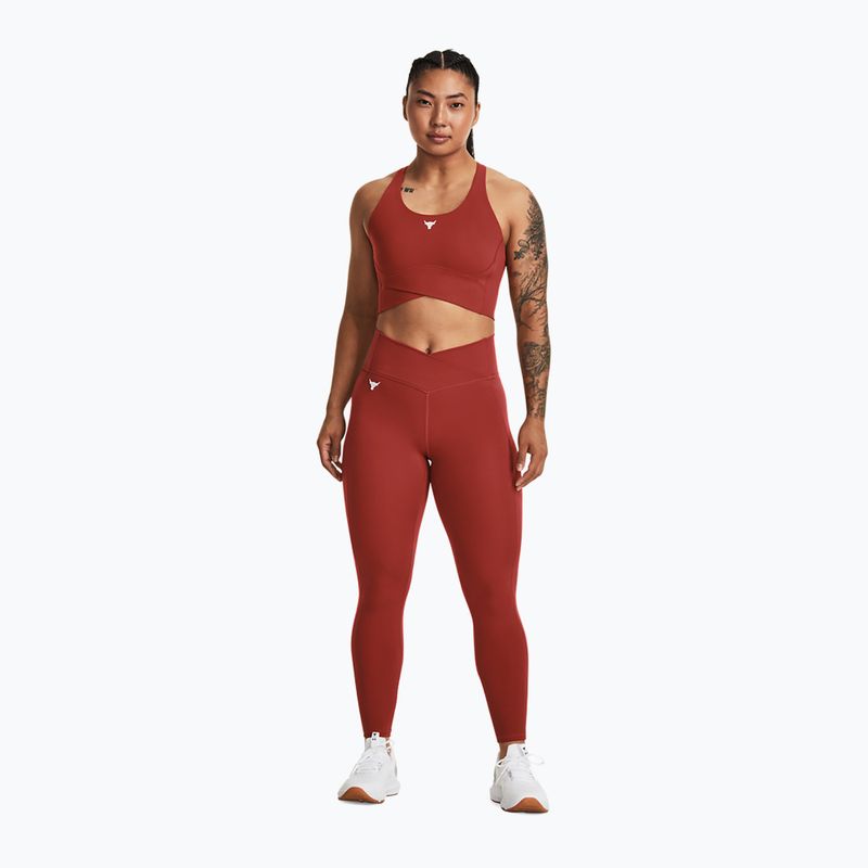 Top da allenamento donna Under Armour Project Rock LetsGo Crssover Top heritage red 2