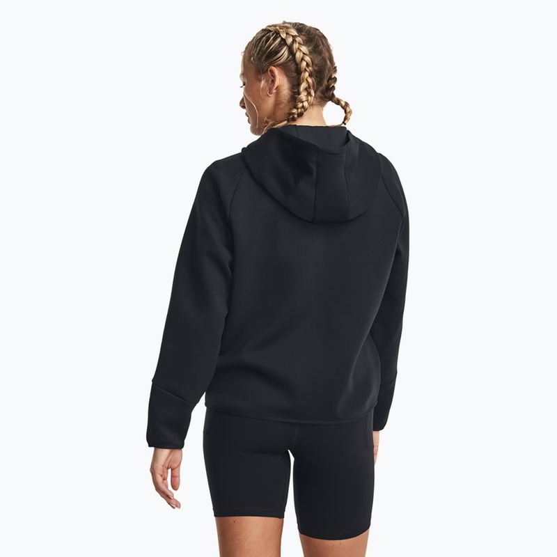 Felpa Under Armour Unstoppable Fleece FZ donna nero/nero 3