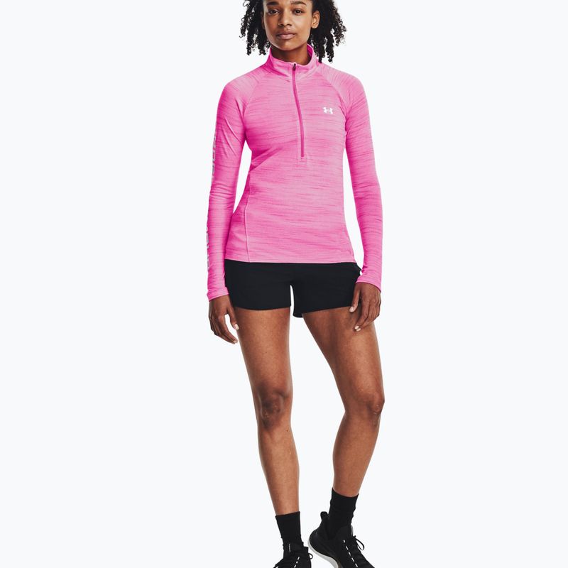 Felpa Under Armour Evolved Core Tech 1/2 Zip donna rosa/bianco ribelle 2