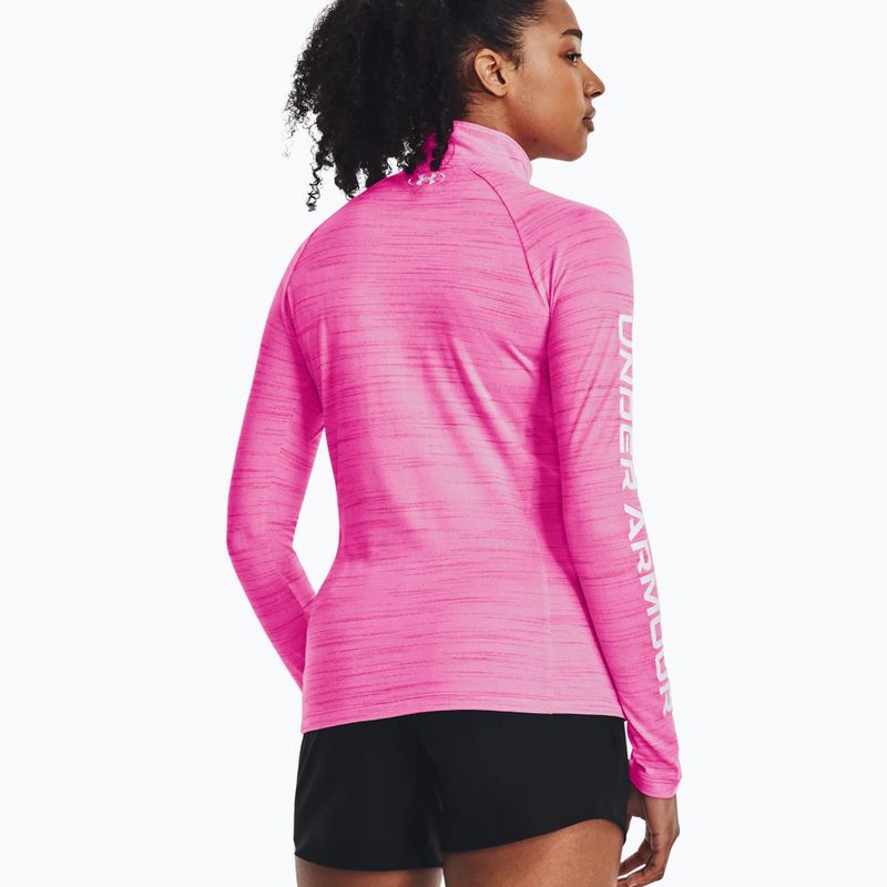 Felpa Under Armour Evolved Core Tech 1/2 Zip donna rosa/bianco ribelle 3