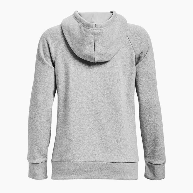 Under Armour felpa donna Rival Fleece Big Logo Hoody mod grigio erica chiara/bianco 6