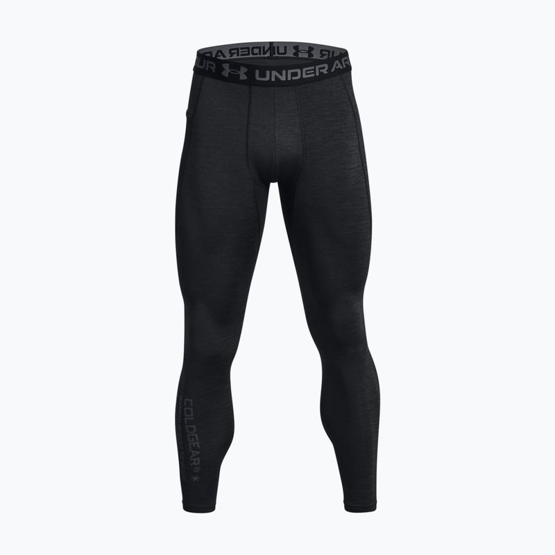 Leggings da allenamento Under Armour ColdGear Twist nero/grigio campo da calcio da uomo 5