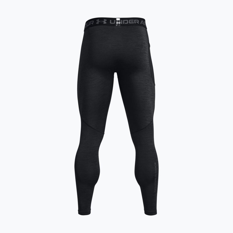 Leggings da allenamento Under Armour ColdGear Twist nero/grigio campo da calcio da uomo 6