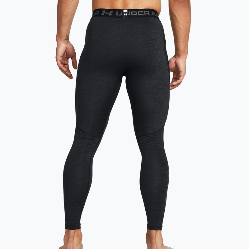 Leggings da allenamento Under Armour ColdGear Twist nero/grigio campo da calcio da uomo 3