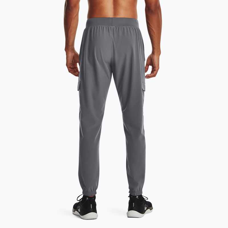 Pantaloni Under Armour Stretch Woven Cargo da uomo grigio pece/nero 3