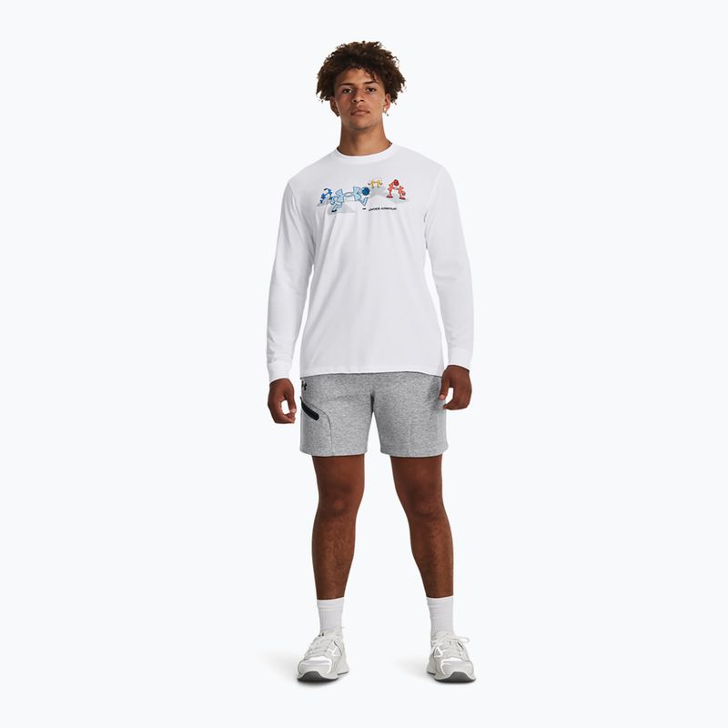 Pantaloncini da allenamento da uomo Under Armour Unstoppable Fleece mod gray/black 2