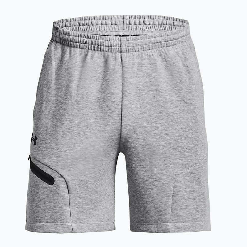 Pantaloncini da allenamento da uomo Under Armour Unstoppable Fleece mod gray/black 5