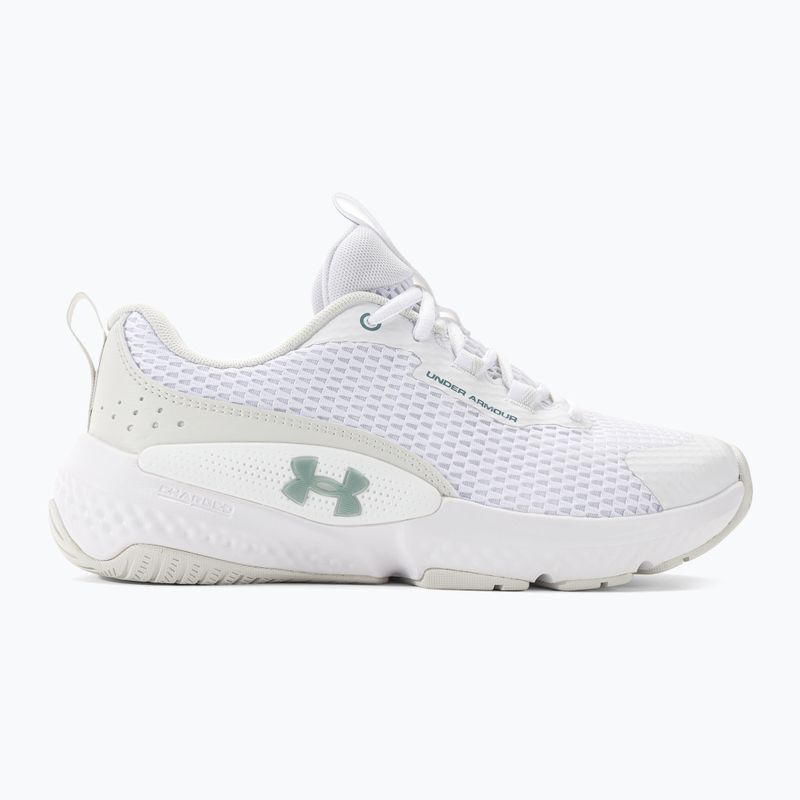 Scarpe da allenamento da donna Under Armour W Dynamic Select bianco/bianco clay/verde metallico grit 2