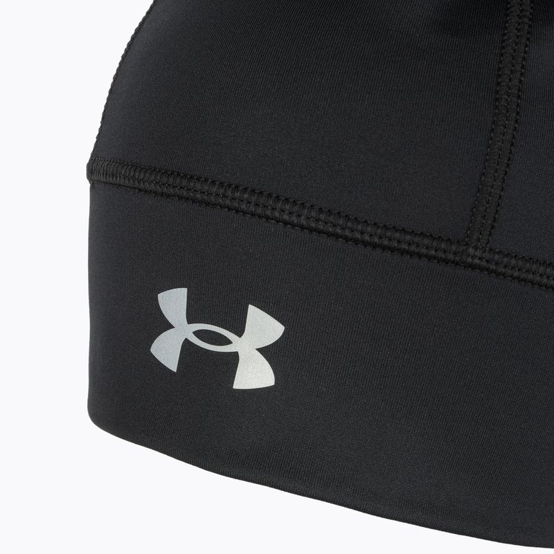 Berretto da corsa Under Armour Storm Launch Beanie Uomo nero/nero/riflettente 3