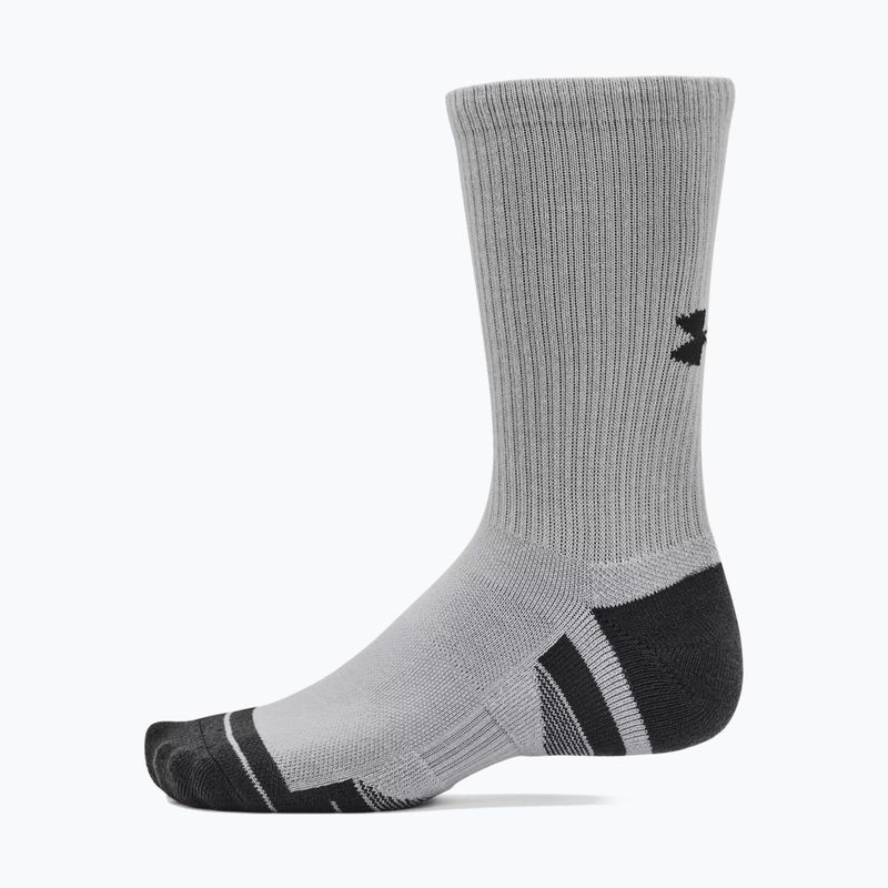 Under Armour Performance Tech Crew calzini 3 paia mod grigio/bianco/grigio 12