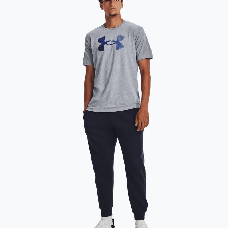 Maglietta Under Armour Big Logo da uomo Fill steel light heather/nero/royal 2