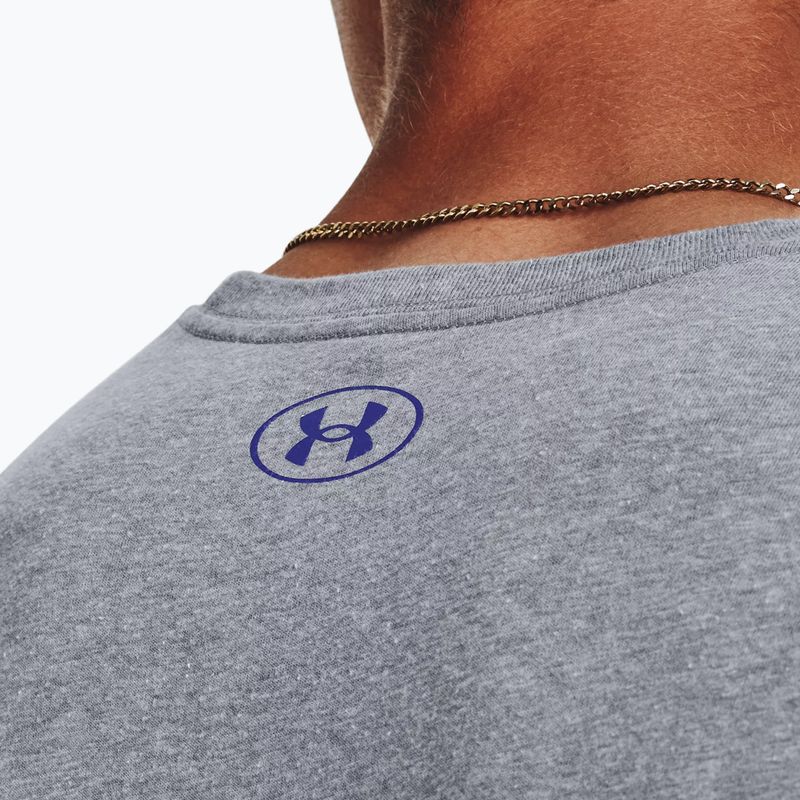 Maglietta Under Armour Big Logo da uomo Fill steel light heather/nero/royal 4