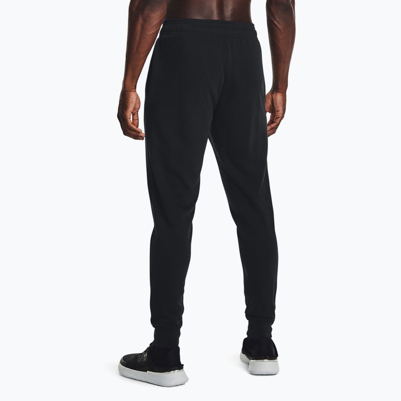 Pantaloni Under Armour Rival Terry Jogger da uomo, nero/bianco anice 3