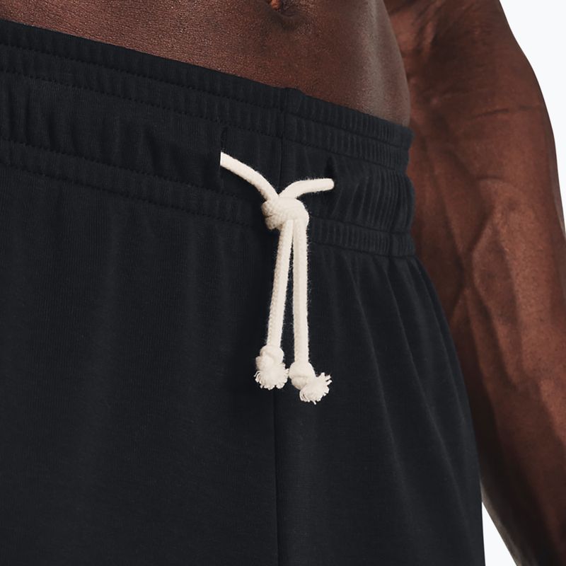 Pantaloni Under Armour Rival Terry Jogger da uomo, nero/bianco anice 4