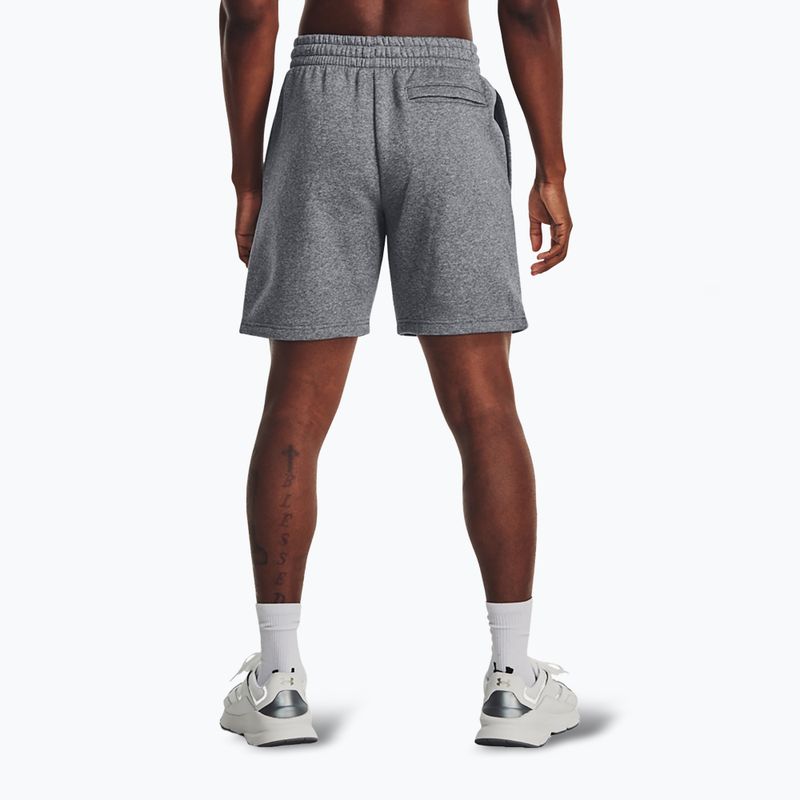 Pantaloncini Under Armour Icon Fleece Pitch uomo grigio medio erica/bianco 3