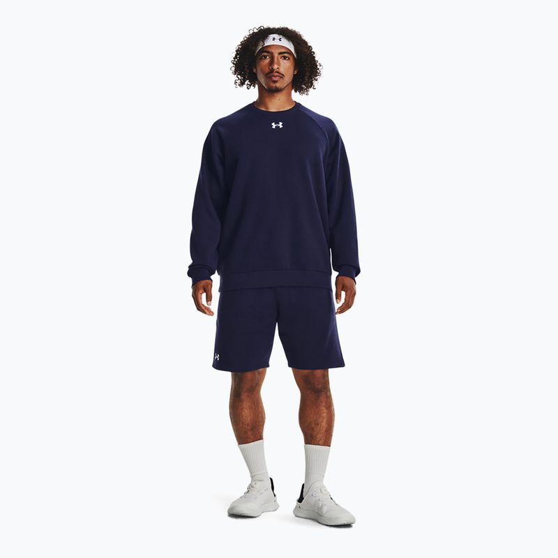 Felpa Under Armour Rival Fleece Crew da uomo, colore blu notte/bianco 2