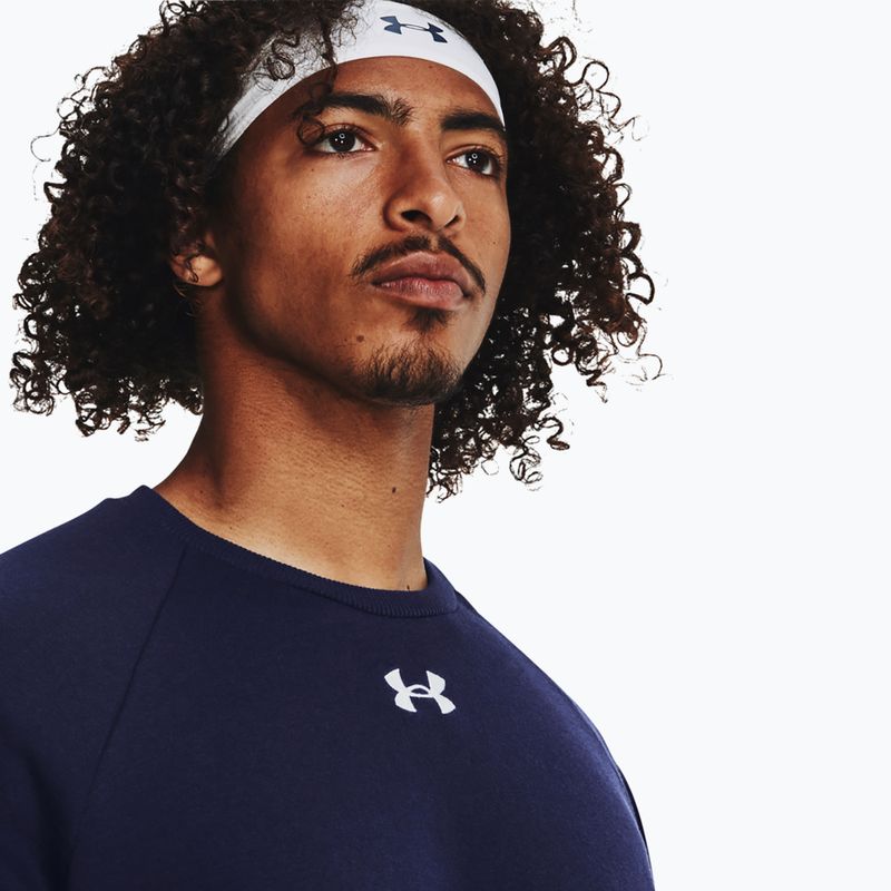 Felpa Under Armour Rival Fleece Crew da uomo, colore blu notte/bianco 4