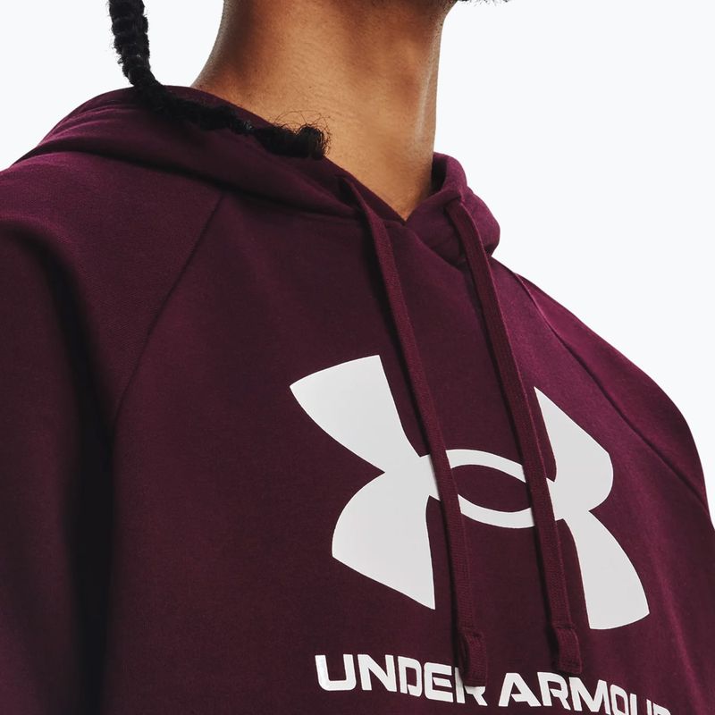 Felpa Under Armour Rival Fleece Logo HD Uomo marrone scuro/bianco 3