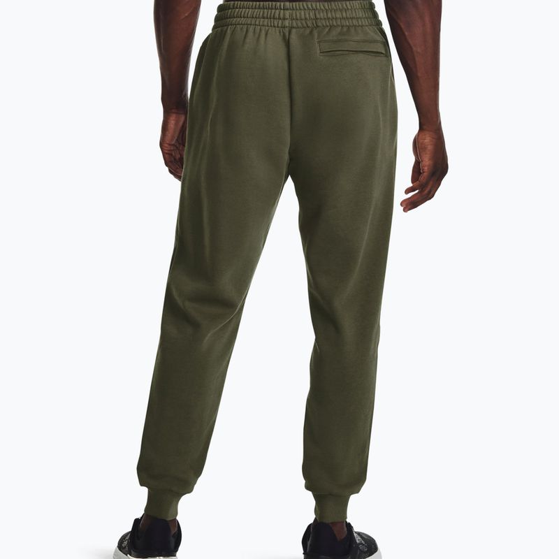 Under Armour Rival Fleece Joggers da uomo in verde/bianco 2