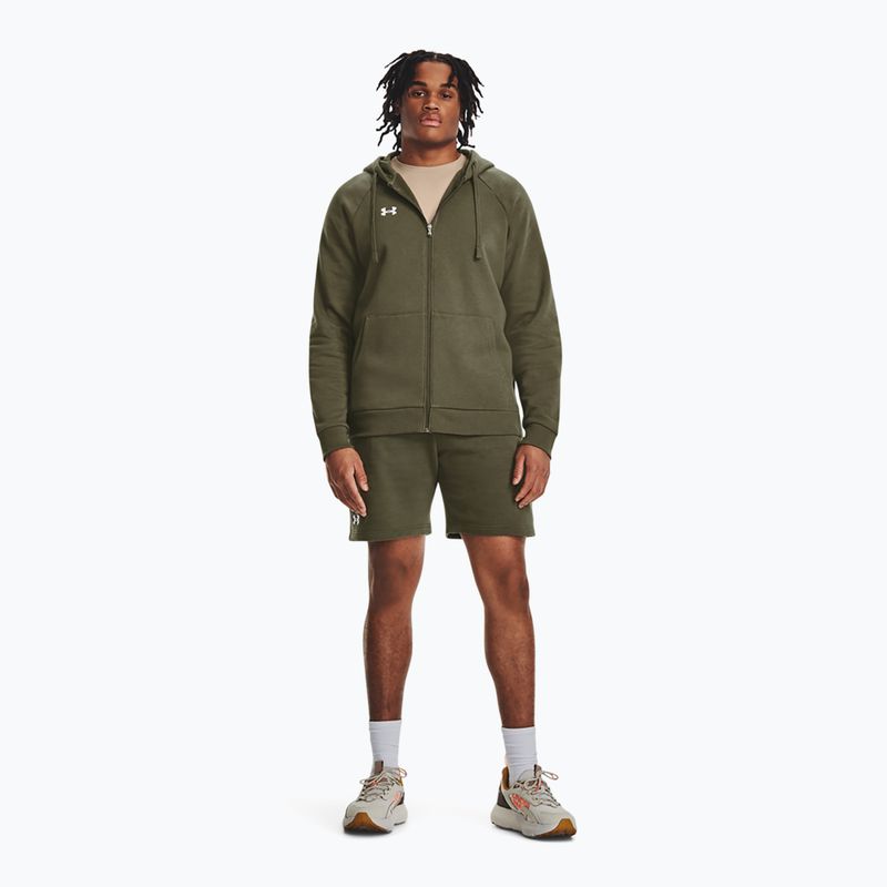 Felpa uomo Under Armour Rival Fleece FZ Hoodie navy dd green/white 2
