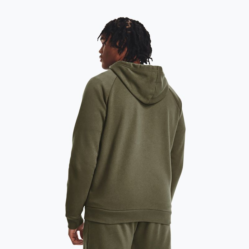 Felpa uomo Under Armour Rival Fleece FZ Hoodie navy dd green/white 3