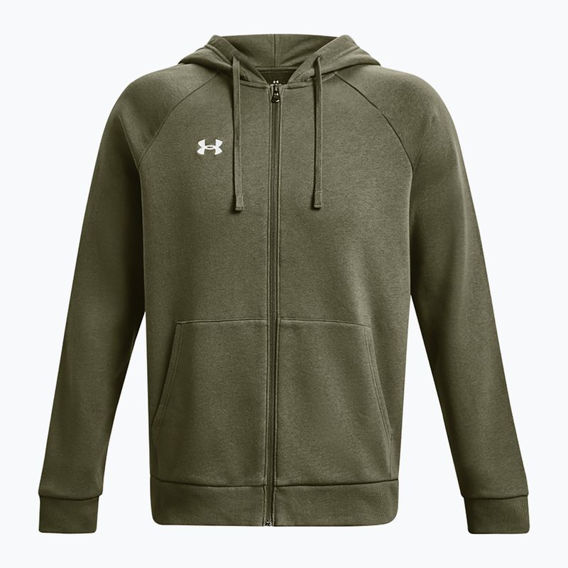 Felpa uomo Under Armour Rival Fleece FZ Hoodie navy dd green/white 5
