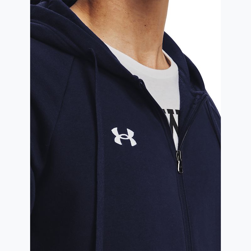 Felpa da allenamento Under Armour Rival Fleece FZ mezzanotte marina/bianca da uomo 4