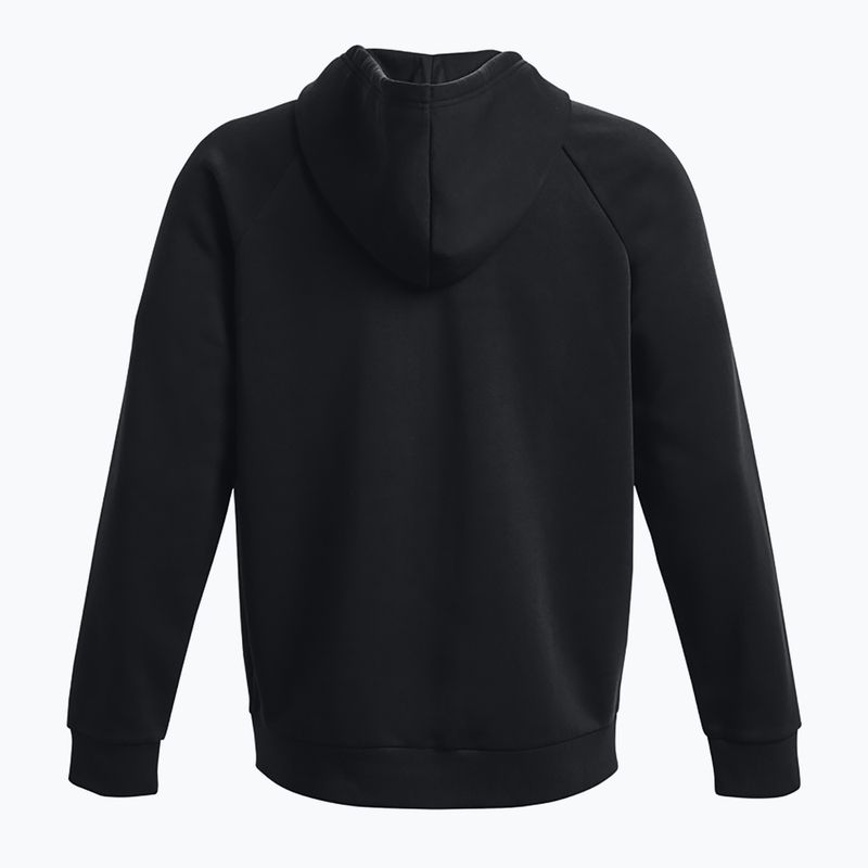 Felpa con cappuccio Under Armour Rival Fleece FZ Uomo nero/bianco 5