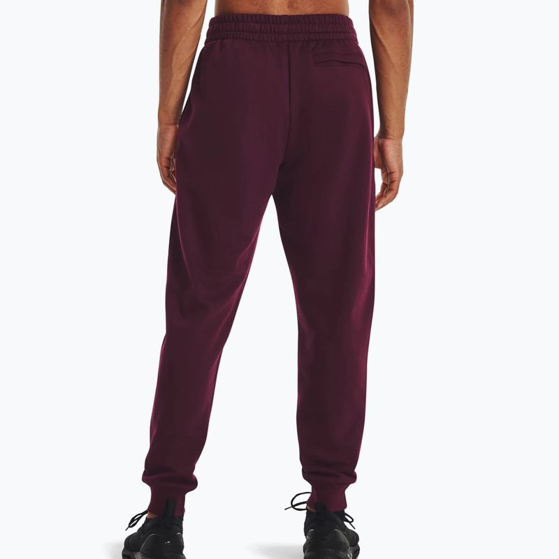 Pantaloni Under Armour Rival Fleece Joggers uomo marrone scuro/bianco 2