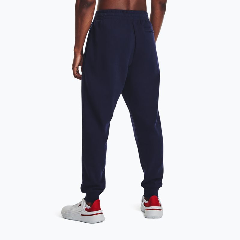 Pantaloni da allenamento Under Armour Rival Fleece da uomo blu notte/bianco 3