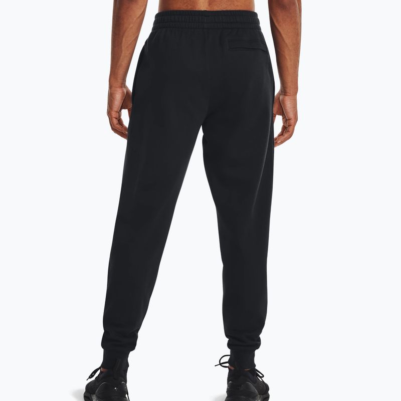 Pantaloni da uomo Under Armour Rival Fleece Joggers nero/bianco 2