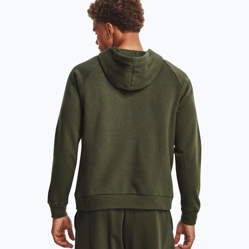 Felpa Under Armour Rival Fleece Logo HD da uomo di colore verde/bianco 2