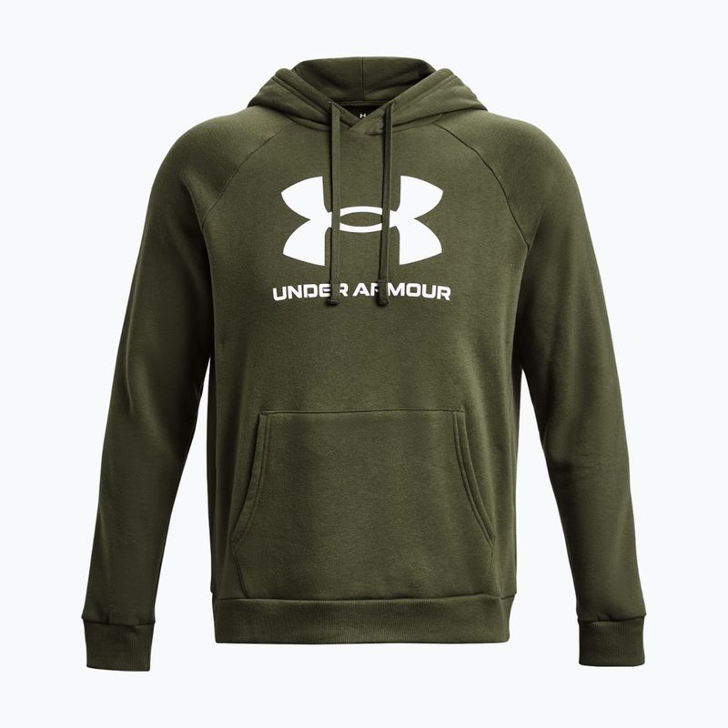 Felpa Under Armour Rival Fleece Logo HD da uomo di colore verde/bianco 4